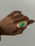 Gold curve ring